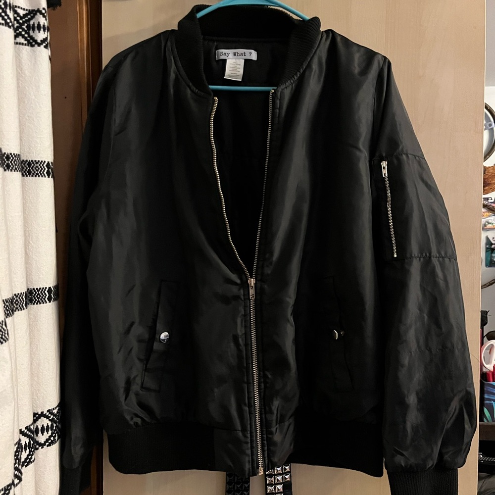 L - Say What? - Black Bomber Jacket